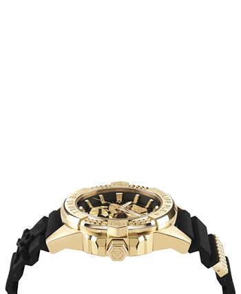 Philipp Plein Men's The $kull Black Strap Watch 44mm - Macy's