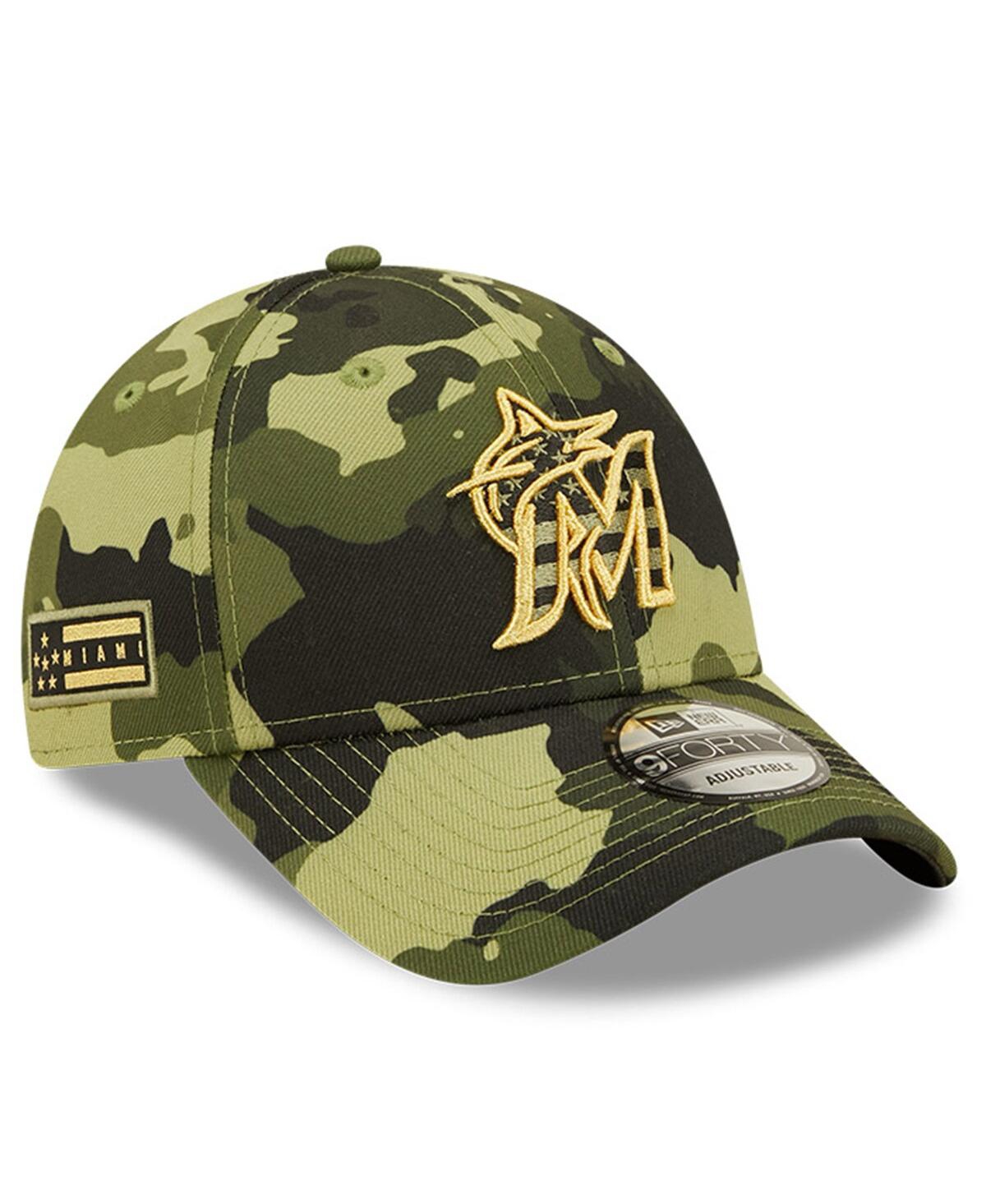 Men's New EraMiami Marlins 2022 Armed Forces Day 9Forty Snapback Adjustable Hat - Camo