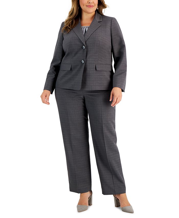 Le Suit Plus Size Two-Button Blazer & Kate Pants Suit - Macy's
