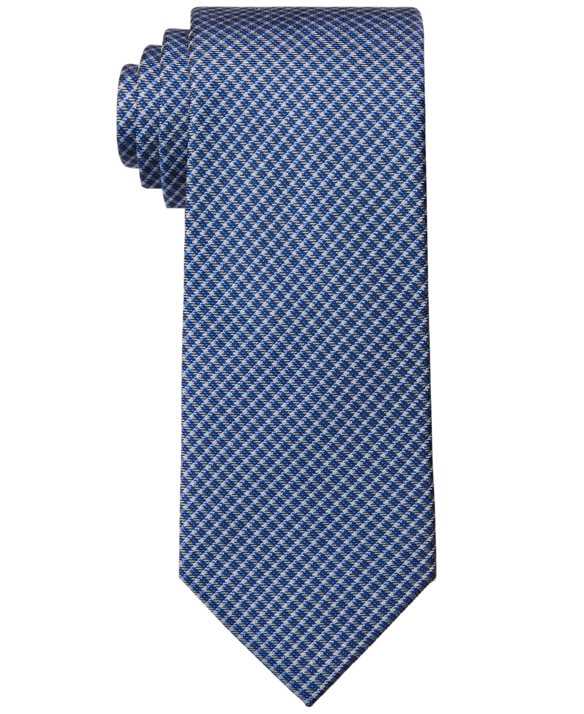 Calvin Klein Men's Slim Houndstooth Tie In Ultra Blue