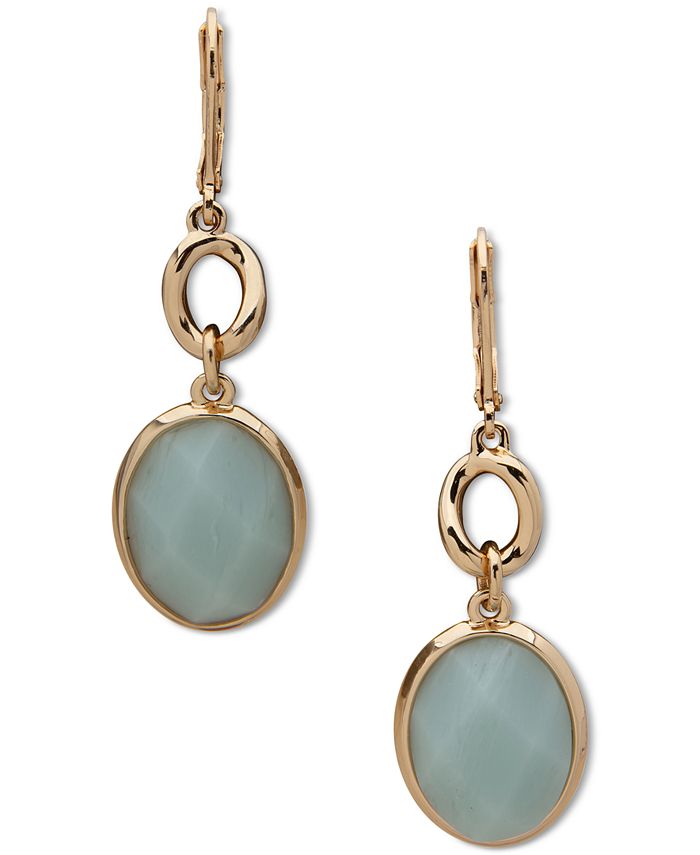 Anne Klein GoldTone Crystal Faceted Drop Earrings Macy's