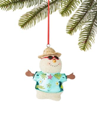 Holiday Lane - Hawaii Glass Snowman Ornament