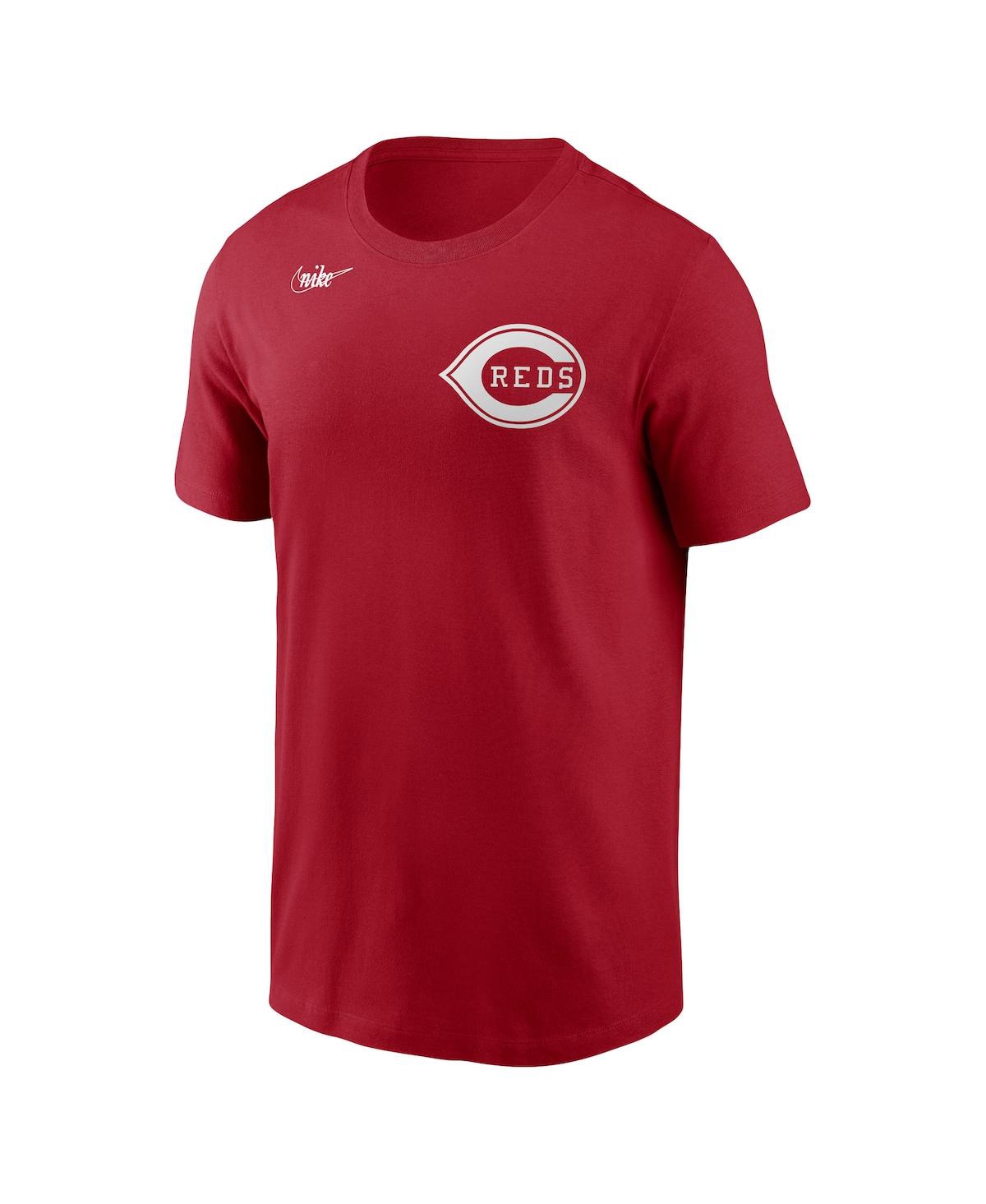 Shop Nike Men's  Barry Larkin Red Cincinnati Reds Cooperstown Collection Name & Number T-shirt