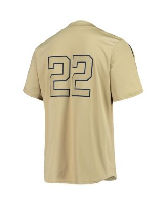 Men's adidas #22 Gold Georgia Tech Yellow Jackets Button-Up