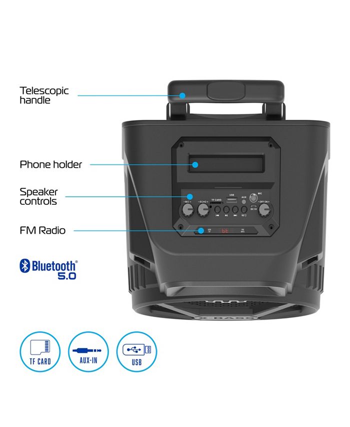 Tzumi RemoteControlled Mega Bass LED Bluetooth Jobsite Speaker Macy's