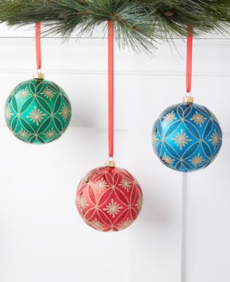 Holiday Lane Jewel Tones 3-Pc. Ornament Set, Created for Macy's - Macy's