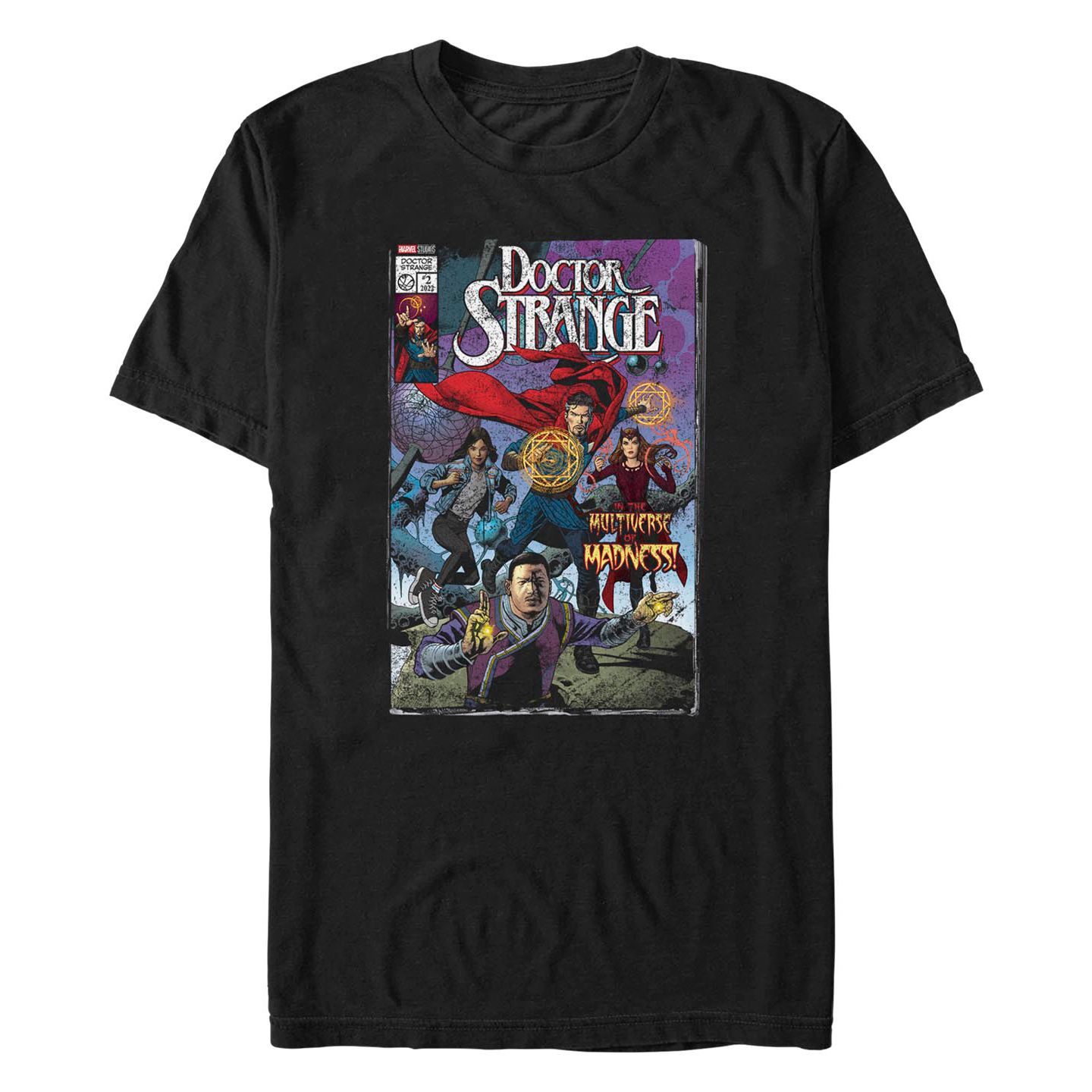 Мужская футболка Fifth Sun Marvel Film Doctor Strange Movie 2 Comic Cover Short Sleeve, цвет: Чёрный — фото 1