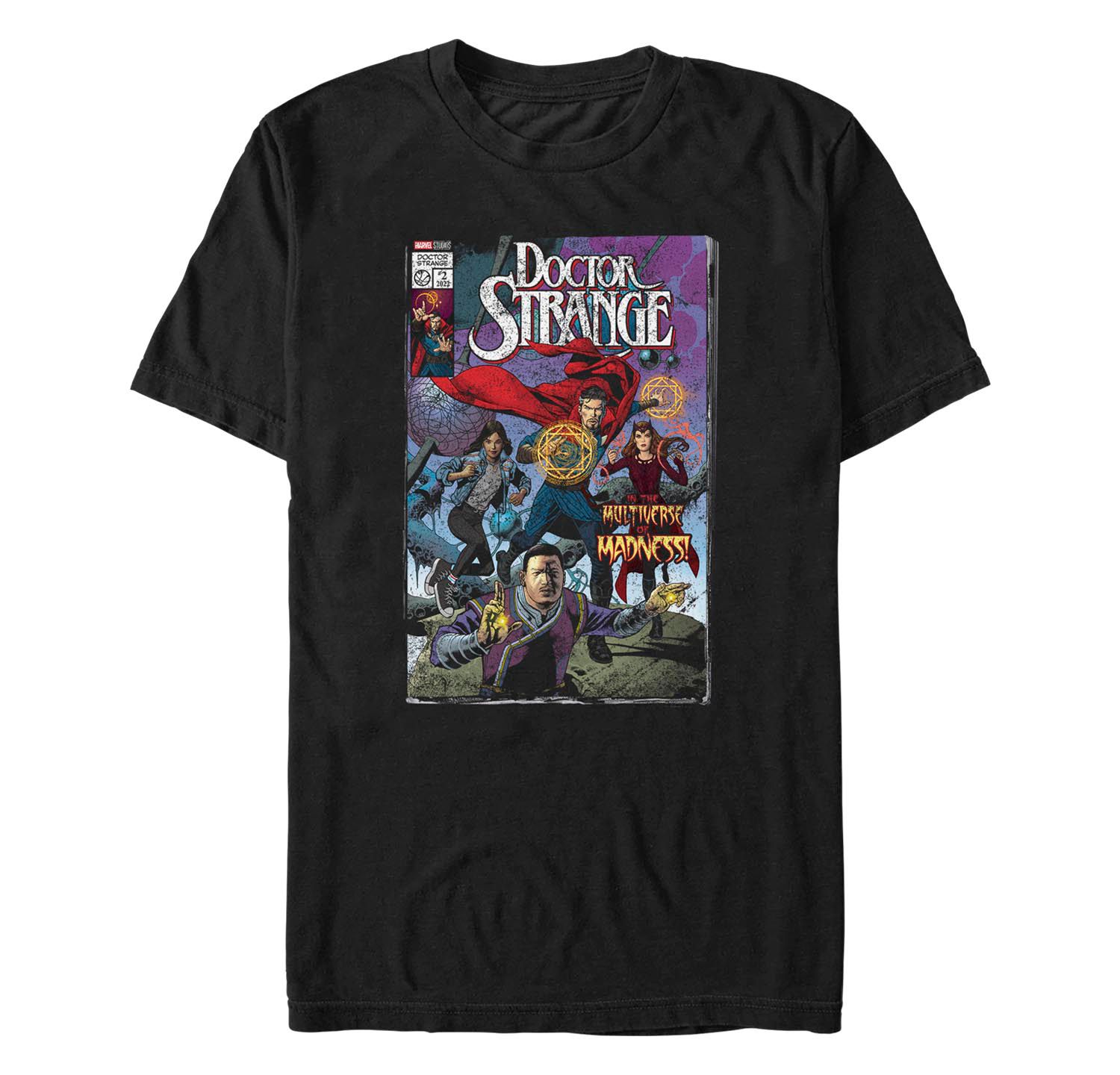 Men's Marvel Film Doctor Strange Movie 2 Comic Cover Short Sleeve T-shirt