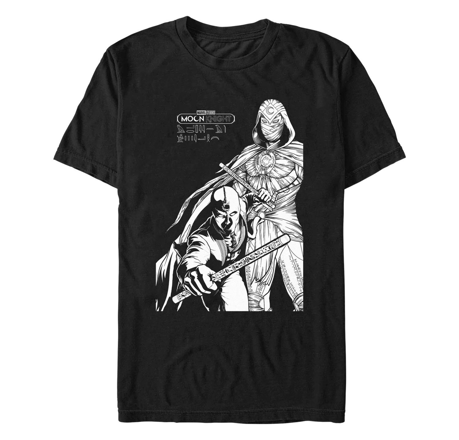 Men's Moon Knight Mk Line Art Duo Short Sleeve T-shirt
