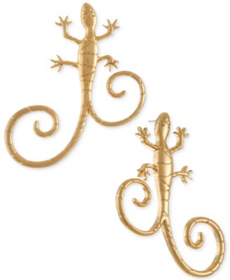 gold lizard earrings