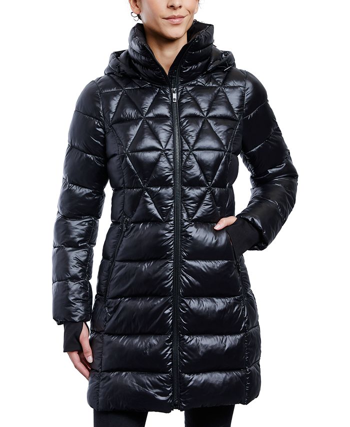 Anne Klein Women's Shine Hooded Packable Puffer Coat - Macy's