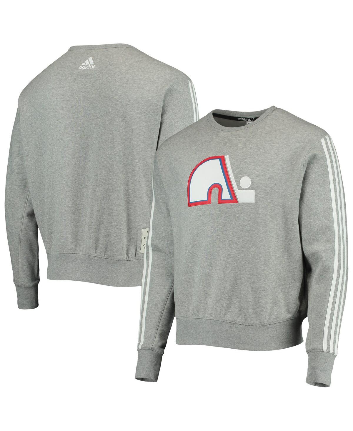 Shop Adidas Originals Men's Adidas Heathered Gray Quebec Nordiques Team Classics Vintage-like Pullover Sweatshirt