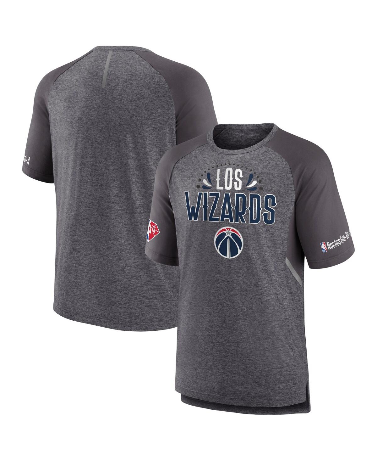 Men's FanaticsWashington Wizards 2022 Noches Ene-Be-a Core Shooting Raglan T-shirt - Heathered Gray