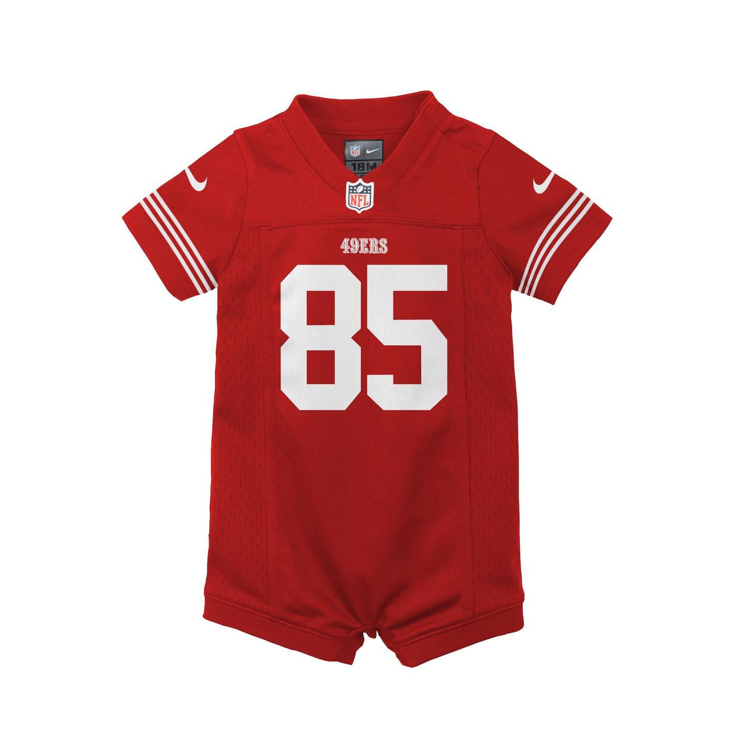 Комбинезон Nike George Kittle Scarlet San Francisco 49ers Romper Game Jersey для малышей — фото 3
