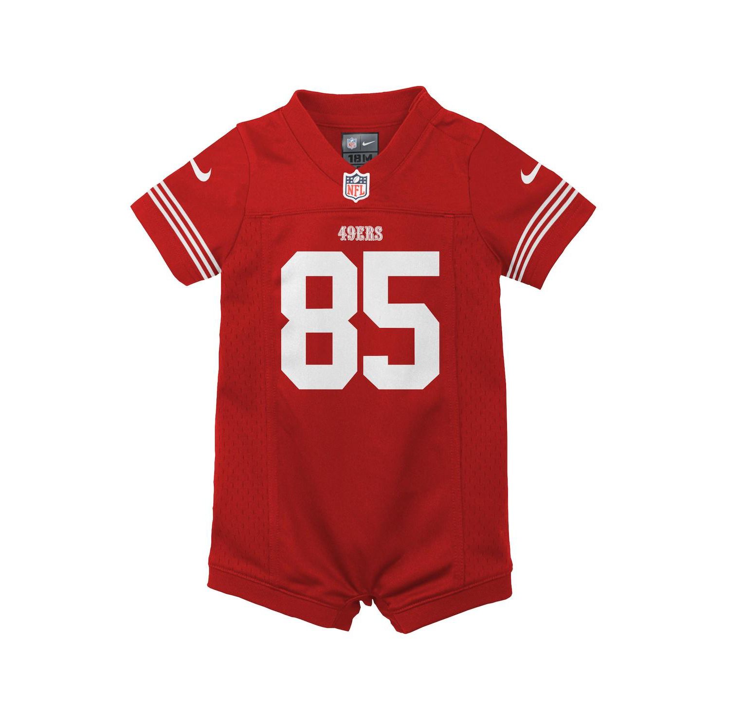 Infant Girls and Boys George Kittle Scarlet San Francisco 49ers Romper Game Jersey