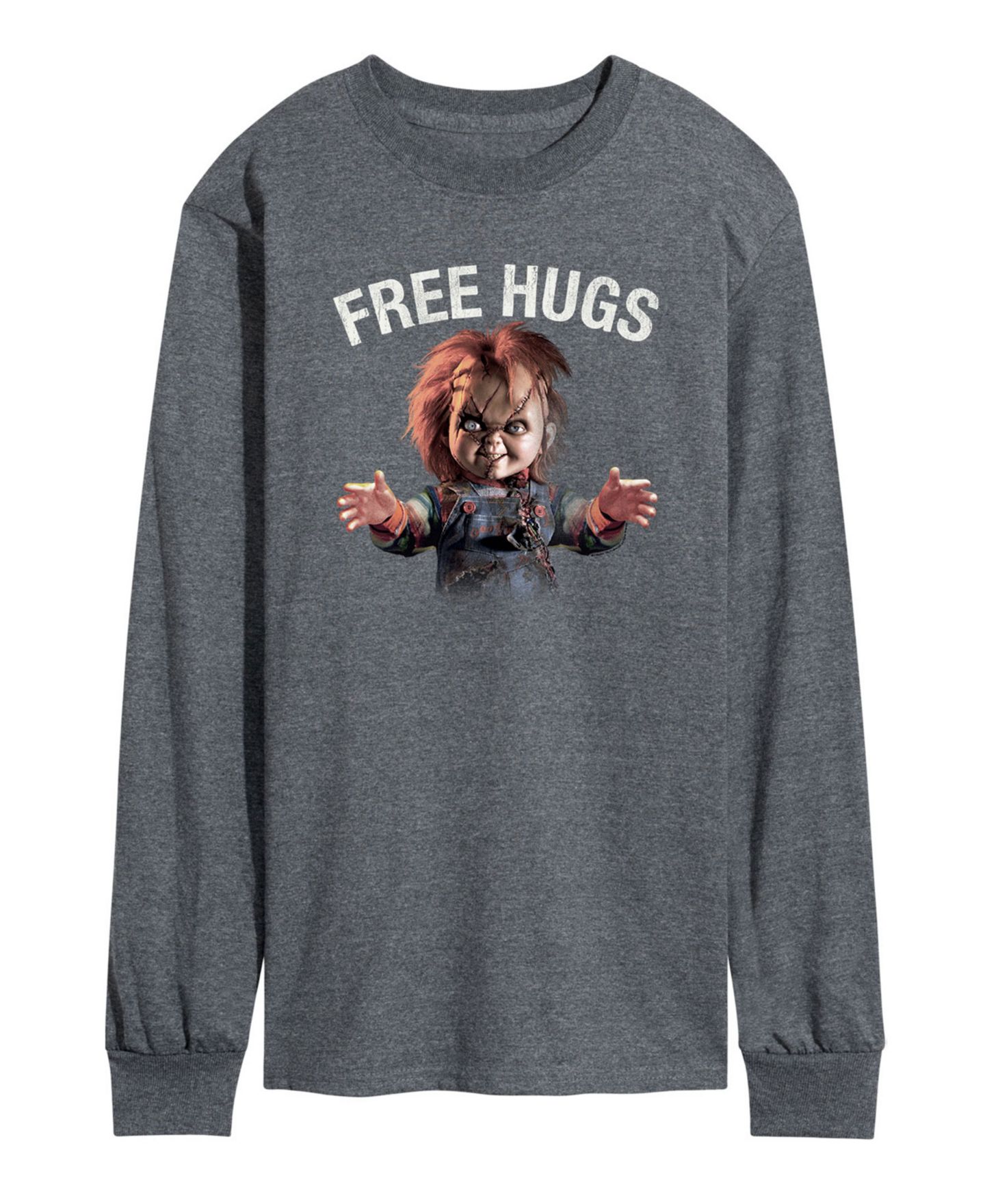 Мужская футболка AIRWAVES Chucky Free Hugs Long Sleeve, цвет: Серый — фото 1