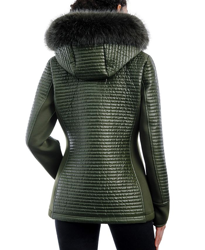 Michael Kors Women's Tiger Stripe Faux Coat Brown Size XXL