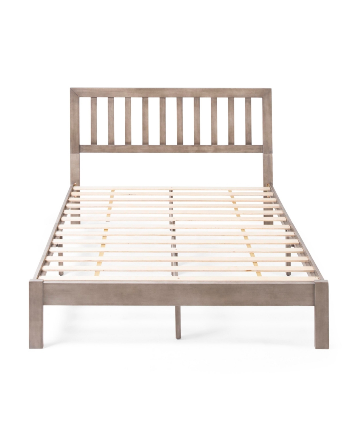 Noble House Norgate Modern Farmhouse Acacia Wood Bed Platform, Queen In Gray