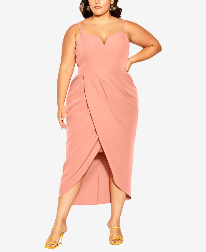 Macy's pink discount plus size dresses