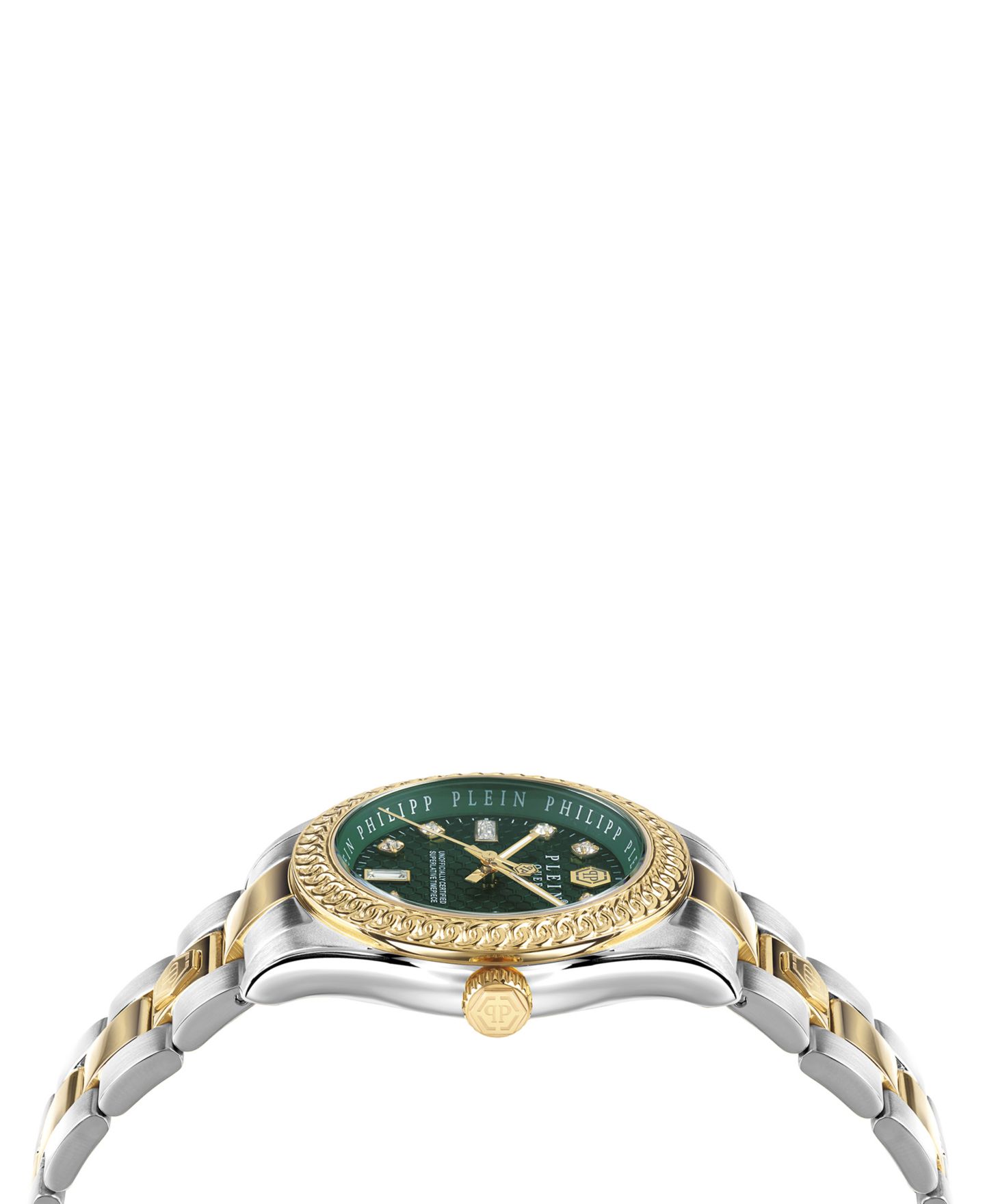 Женские часы Philipp Plein Queen Green & Two-Tone Stainless Steel Bracelet Watch 36mm — фото 2