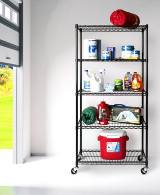 UltraDurable Commercial-Grade 5-Tier NSF Wire Shelving with Wheels