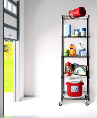 UltraDurable Commercial-Grade 5-Tier NSF-Certified Steel Wire Wheeled Shelving