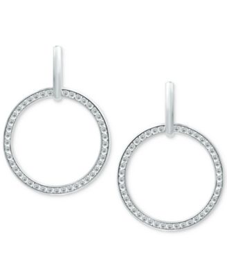 Cubic Zirconia Circle Drop Earrings