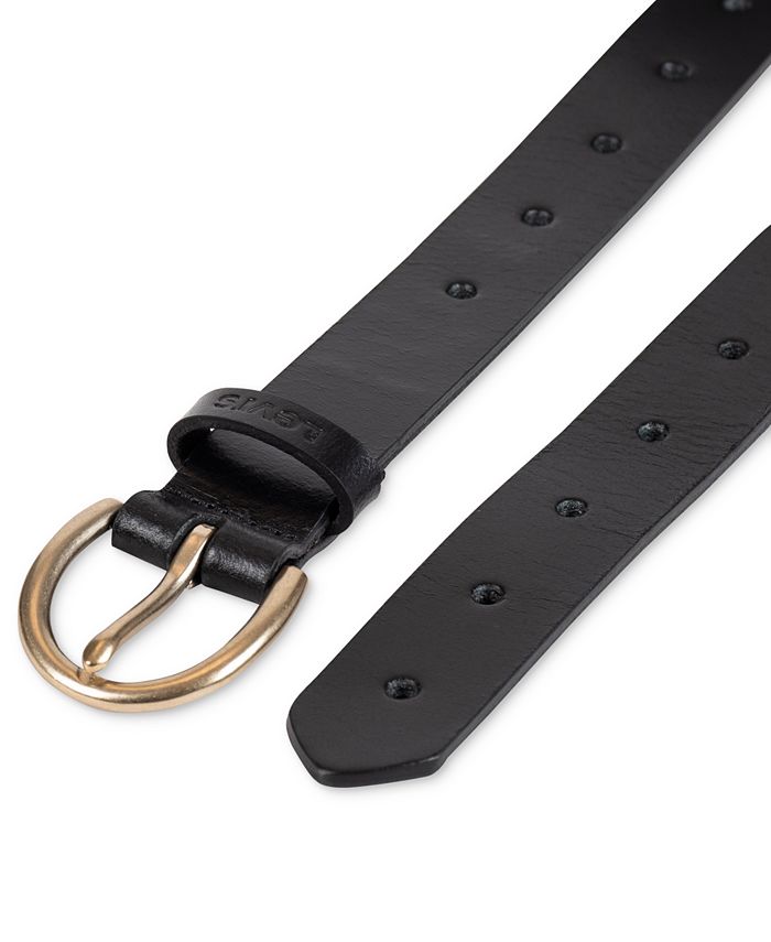 Levi's Women's Slim Adjustable Perforated Leather Belt - Macy's