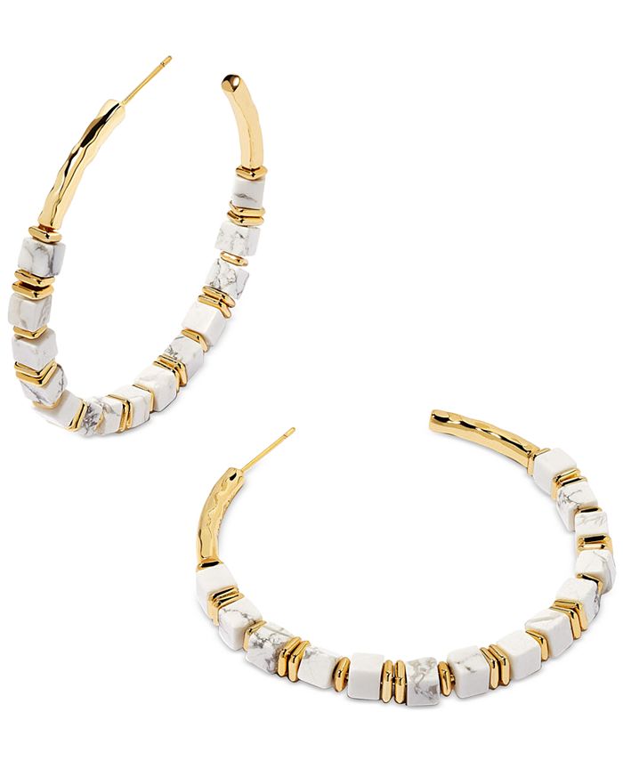 Kendra Scott 14k Gold Plated Medium Gemstone Beaded C Hoop