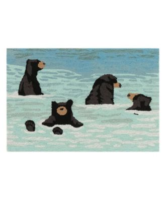 Liora Manne Frontporch Bathing Bears Area Rug In Blue