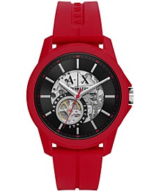 Men's Hampton Automatic in Red Case with Red Silicone Strap Watch, 42mm