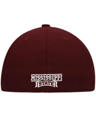 Men's White and Maroon Mississippi State Bulldogs Team On-Field Baseball Fitted Hat
