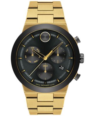 Movado - Men's Swiss Chronograph Bold Fusion Gold Ion-Plated Stainless Steel Bracelet Watch 44mm