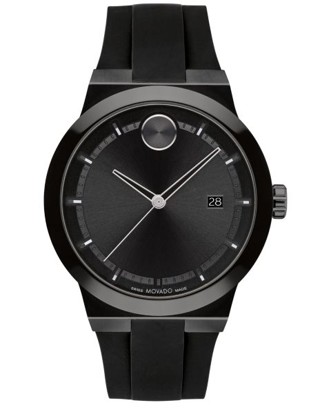 Мужские часы Movado Swiss Fusion Bold Black Silicone Strap Watch 42mm