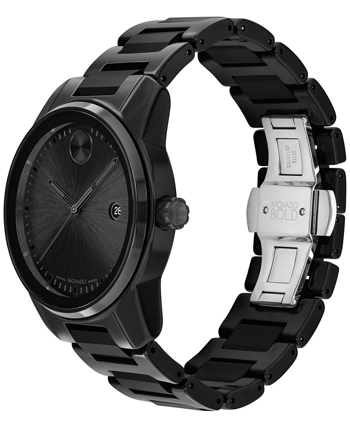 Movado Men's Swiss Bold Verso Black Ceramic Bracelet Watch 42mm Macy's