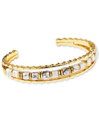 Kendra Scott - 14k Gold-Plated Gemstone Triple-Row Cuff Bracelet