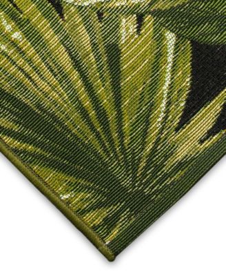 Marina Jungle Leaves 1'11" x 7'6" Runner Outdoor Area Rug
