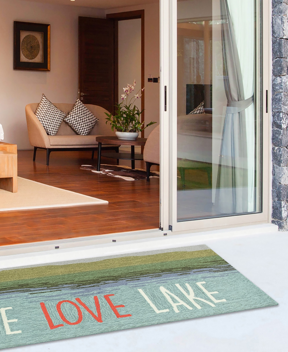 Liora Manne' Frontporch Live Love Lake Outdoor Area Rug