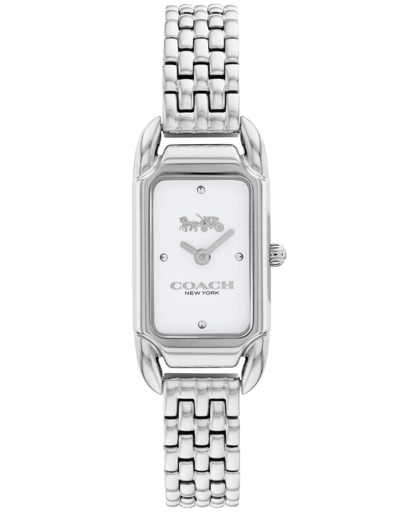 Женские часы COACH Cadie Stainless Steel Bracelet Watch 17.5mmX28.5mm, цвет: Серебряный — фото 1