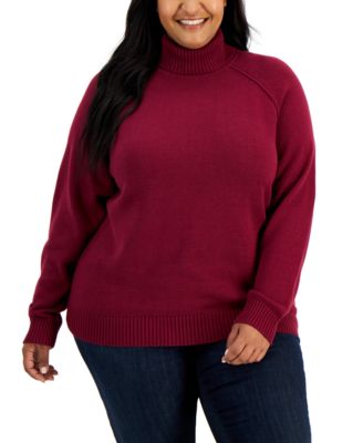Karen Scott Plus Size Cotton Turtleneck 