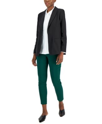 Alfani Petite Long Sleeve Collared Blazer Utility Shirt Tummy Control Pull On Skinny Pants Created For Macys