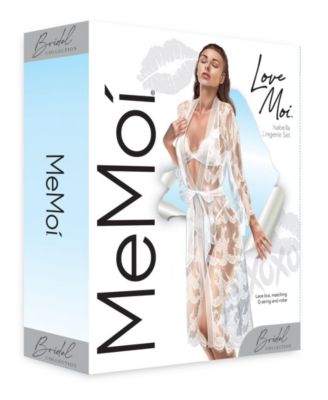 Women's Isabella Lace Bra, Panty & Robe 3pc Lingerie Set