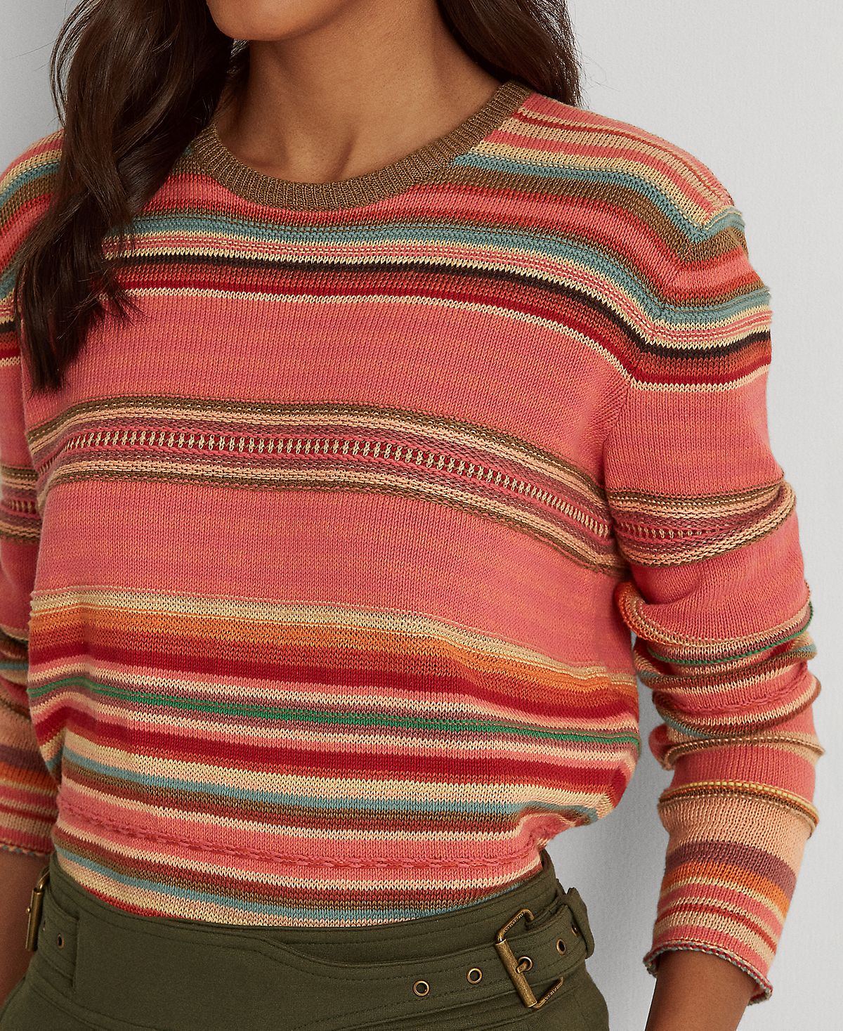 Lauren Ralph Lauren - Striped Cotton-Blend Sweater