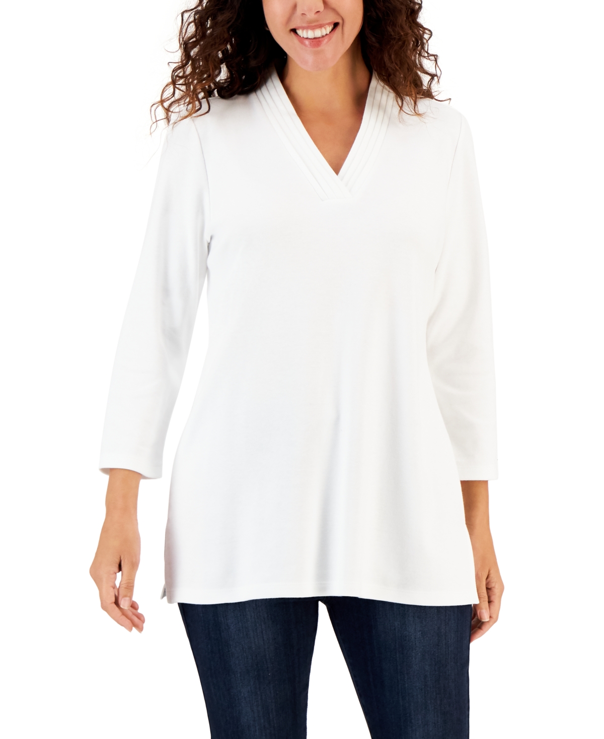 Women's Cotton Tunic Top, Created for Macy's - Bright White