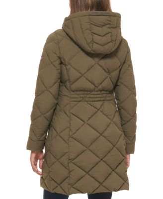 Burberry diamond-quilted hooded parka coat - Neutrals