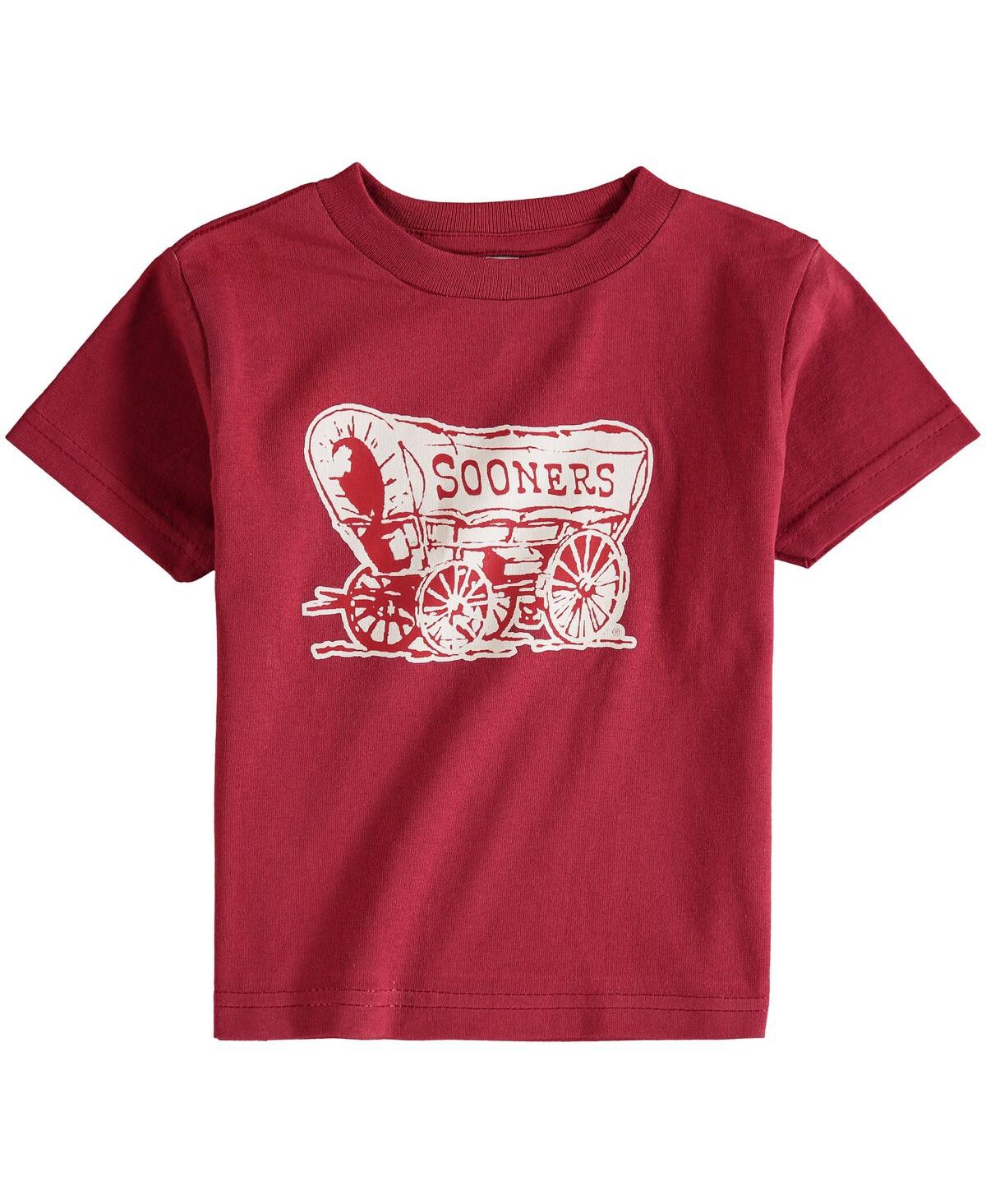 Two Feet Ahead Babies' Boys And Girls Toddler Crimson Oklahoma Sooners Big Logo T-shirt