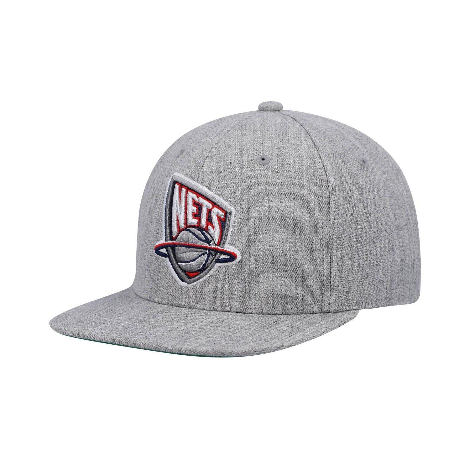 Men's Heathered Gray New Jersey Nets Hardwood Classics Team 2.0 Snapback Hat