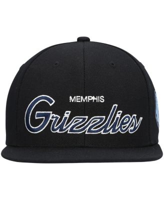 Men's Black Memphis Grizzlies Hardwood Classics Script 2.0 Snapback Hat