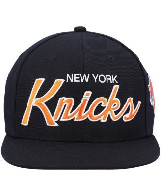 Men's Black New York Knicks Hardwood Classics Script 2.0 Snapback Hat