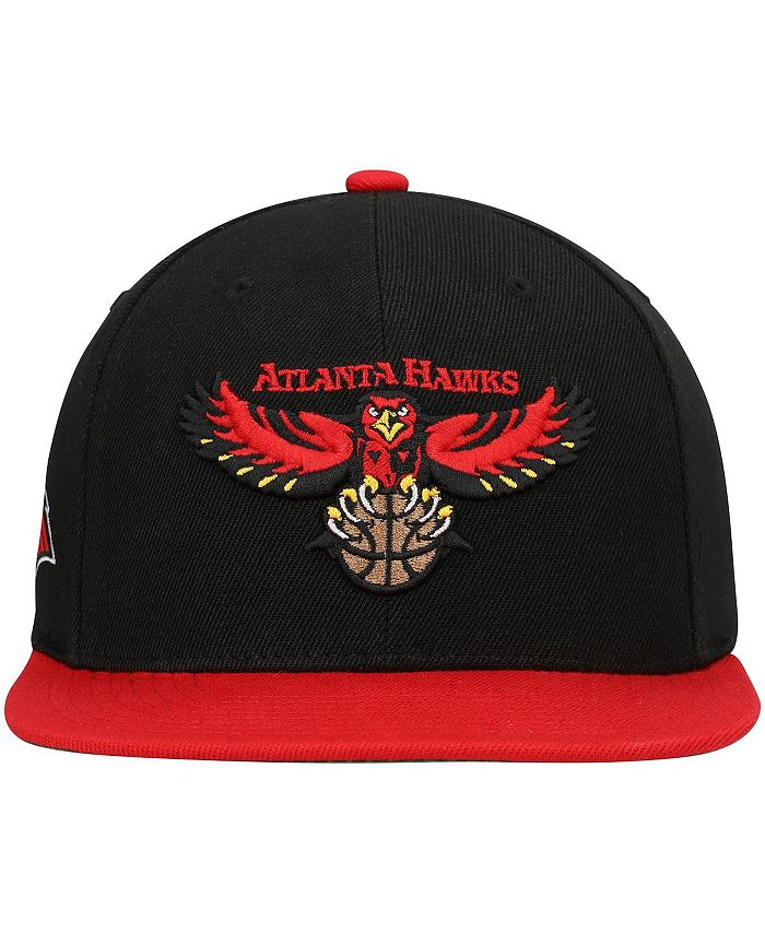 Mitchell & Ness Men's Black, Red Atlanta Hawks Hardwood Classics Core ...